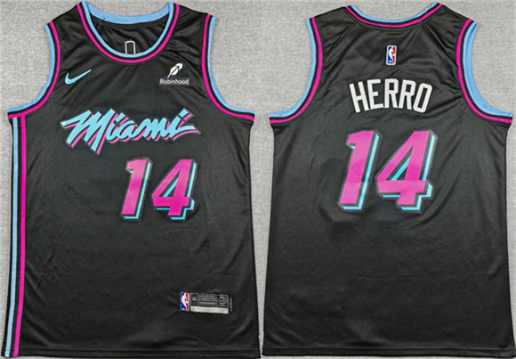 Miami Heat #14 Tyler Herro Black 2025-26 City Edition Stitched Basketball Jersey