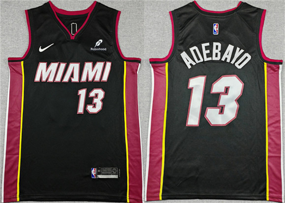 Miami Heat #13 Bam Adebayo Black Icon Edition Stitched Basketball Jersey