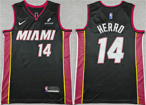 Miami Heat #14 Tyler Herro Black Icon Edition Stitched Basketball Jersey