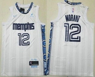 Memphis Grizzlies #12 Ja Morant White 2025 City Sponsor Swingman Jersey