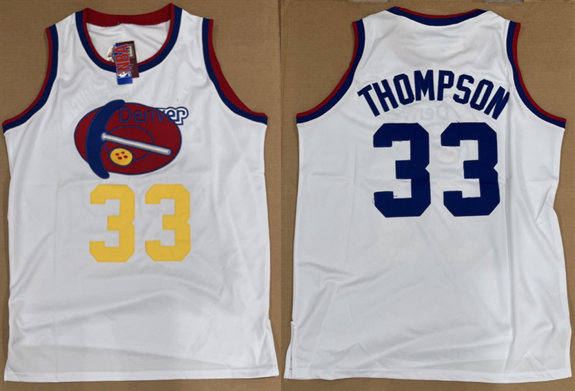 Denver Nuggets #33 David Thompson White Stitched Basketball Jersey