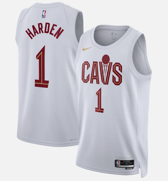 Cleveland Cavaliers #1 James Harden White 2026 Association Edition Stitched Basketball Jersey