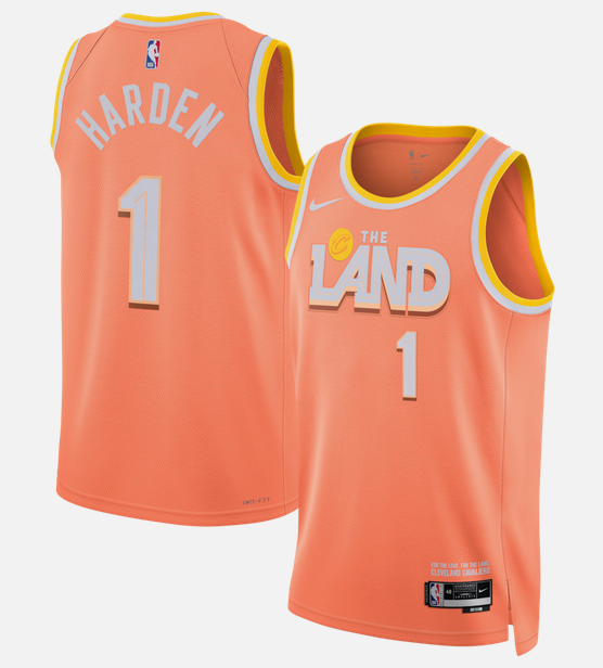 Cleveland Cavaliers #1 James Harden Orange 2025-26 City Edition Stitched Basketball Jersey