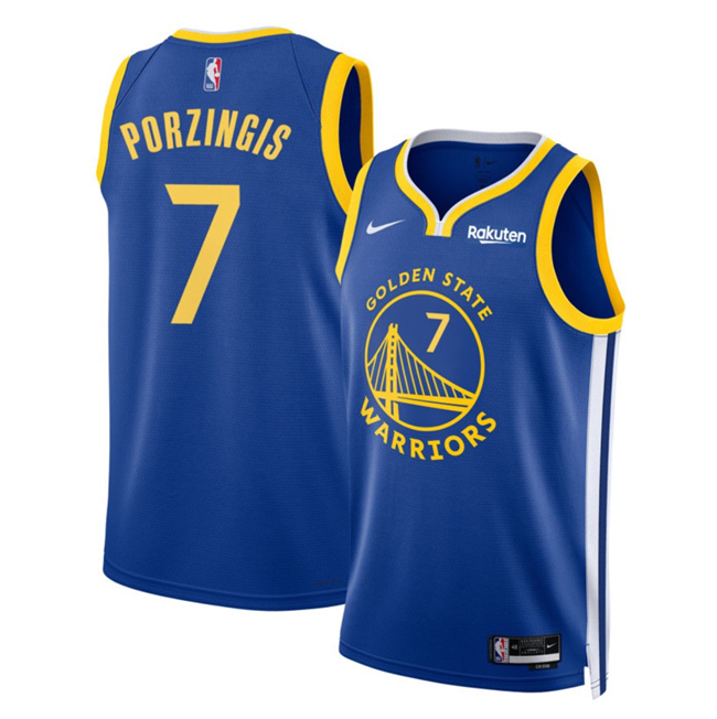 Golden State Warriors #7 Kristaps Porzingis Blue 2026 Icon Edition Stitched Basketball Jersey