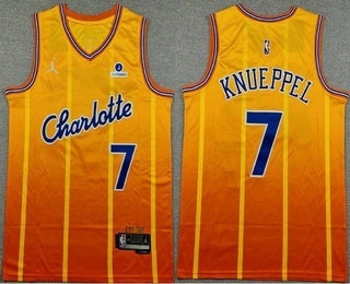 Charlotte Hornets #7 Kon Knueppel Yellow 2025 City Sponsor Swingman Jersey