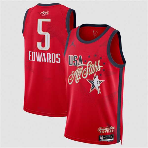 NBA 2026 All-Star #5 Anthony Edwards Red Stitched Basketball Jersey