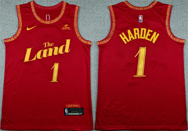 Cleveland Cavaliers #1 James Harden Wine 2023-24 City Edition Stitched Jersey