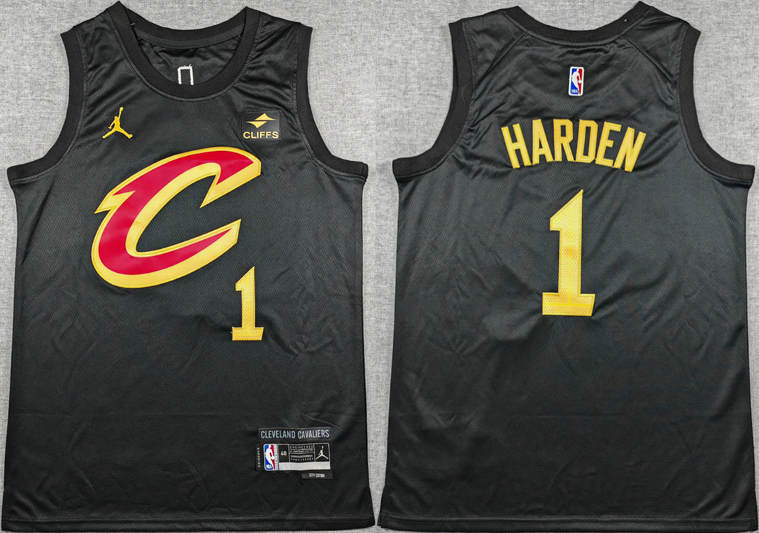 Cleveland Cavaliers #1 James Harden Black 2026 Statement Edition Stitched Jersey