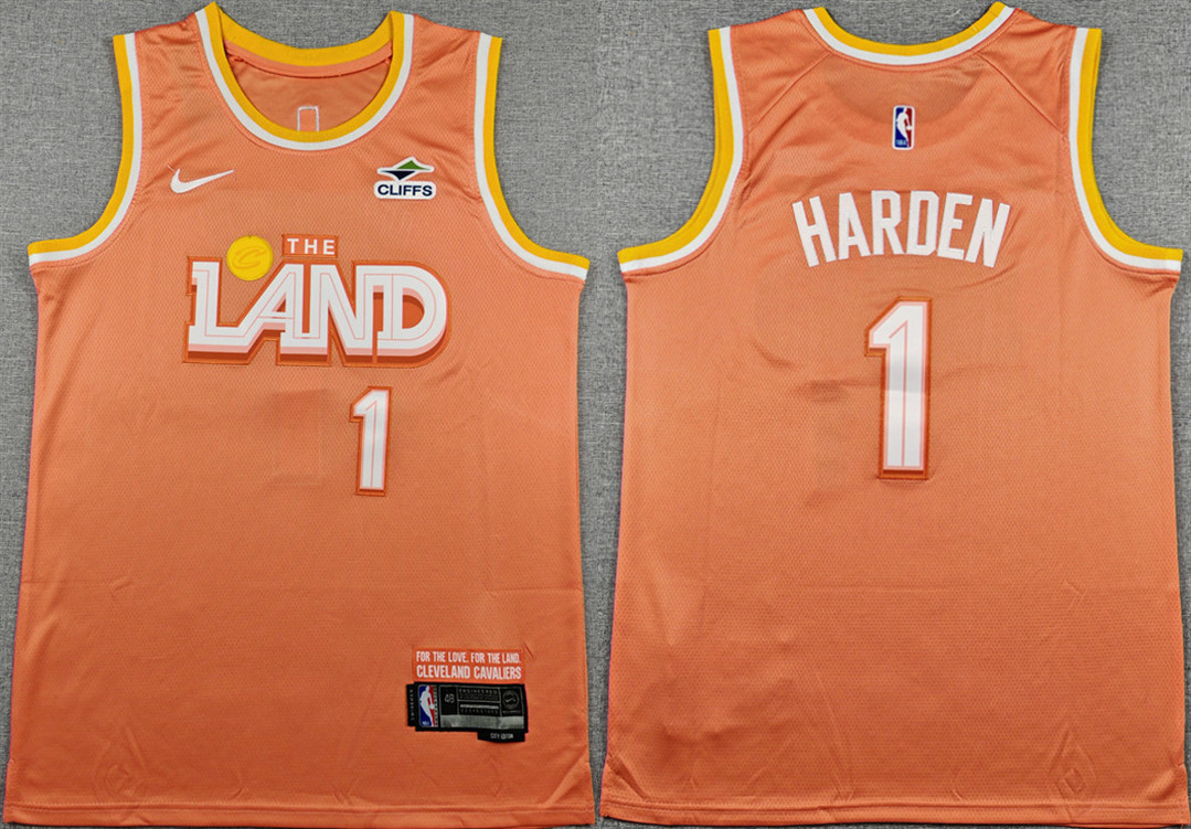 Cleveland Cavaliers #1 James Harden Orange 2025-26 City Edition Stitched Jersey