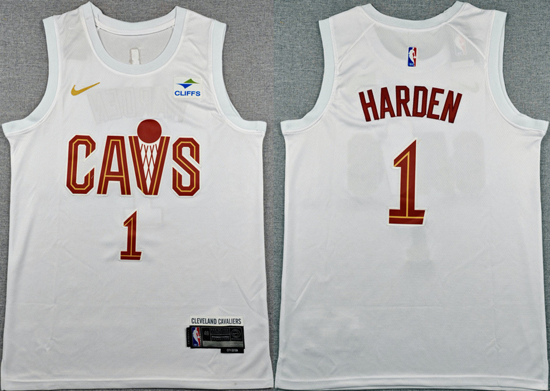 Cleveland Cavaliers #1 James Harden White 2026 Association Edition Stitched Stitched Jersey