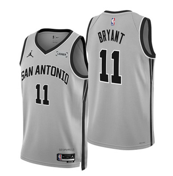 San Antonio Spurs #11 Carter Bryant Silver 2025-26 Statement Edition Stitched Basketball Jersey San Antonio Spurs #11 Carter Bryant Silver 2025-26 Statement Edition Stitched Basketball Jersey