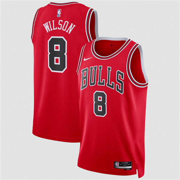 Chicago Bulls #8 Caleb Wilson Red 2026 Draft Icon Edition Stitched Basketball Jersey