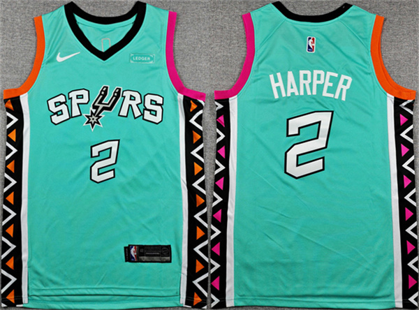 San Antonio Spurs #2 Dylan Harper Teal City Edition Stitched Basketball Jersey