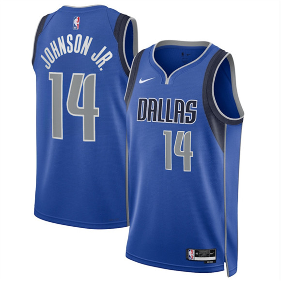 Dallas Mavericks #14 Morez Johnson Jr Blue 2026 Draft Icon Edition Stitched Basketball Jersey