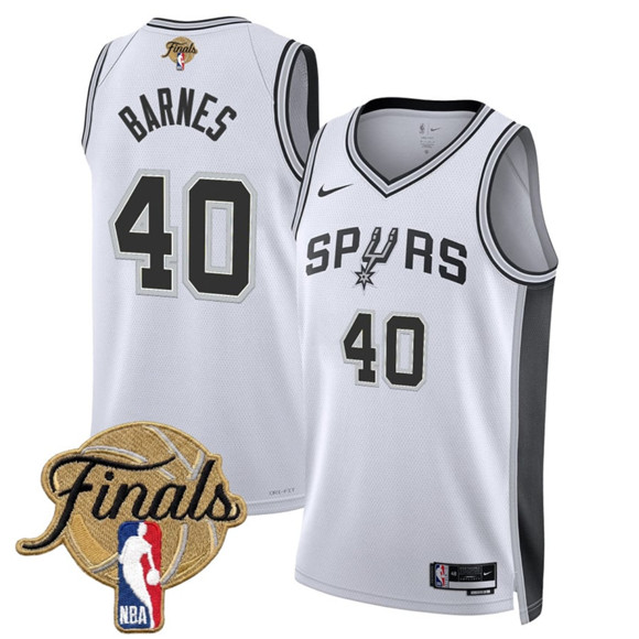 San Antonio Spurs #40 Harrison Barnes White 2026 Finals Patch Association Edition Stitched Basketball Jersey San Antonio Spurs #40 Harrison Barnes White 2026 Finals Patch Association Edition Stitched Basketball Jersey