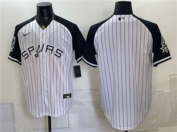 San Antonio Spurs Blank White Stitched Baseball Jersey