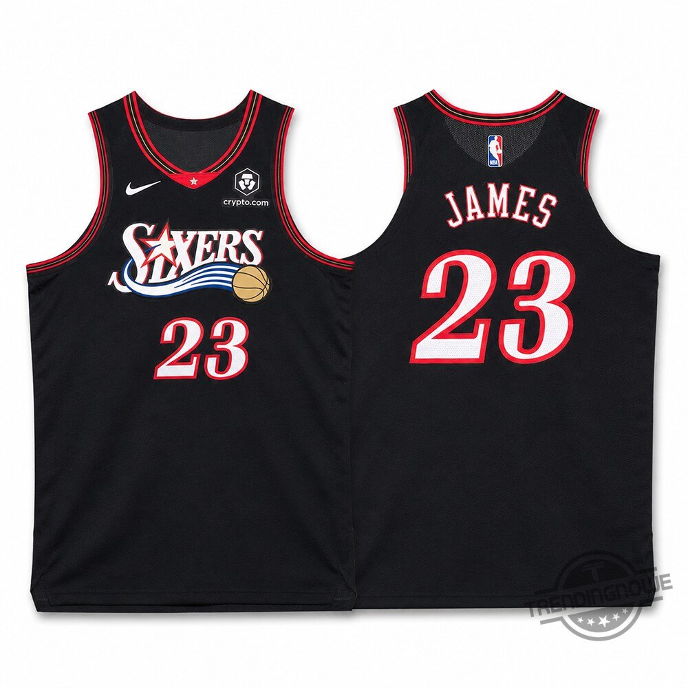 Philadelphia 76ers #23 LeBron James Black 2025 Classic Edition Stitched Stitched Jersey