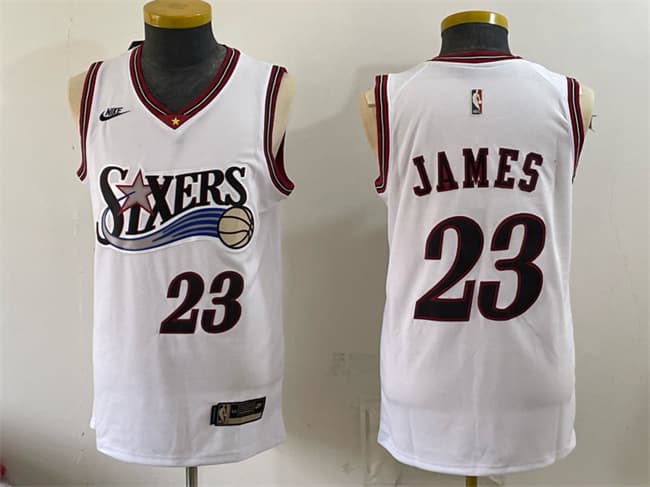 Philadelphia 76ers #23 LeBron James White 2026 Classic Edition Stitched Jersey