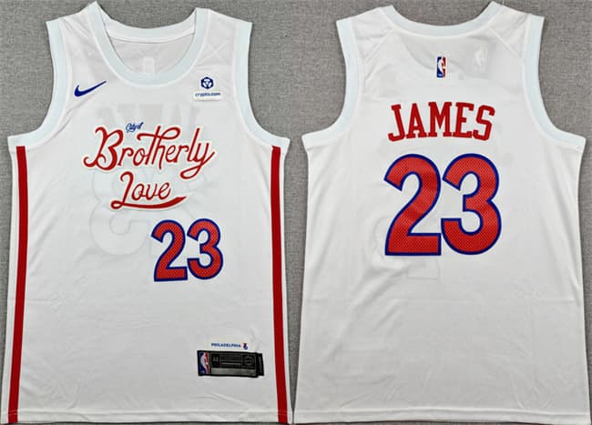 Philadelphia 76ers #23 LeBron James White 2026 City Edition With Patch Stitched Jersey