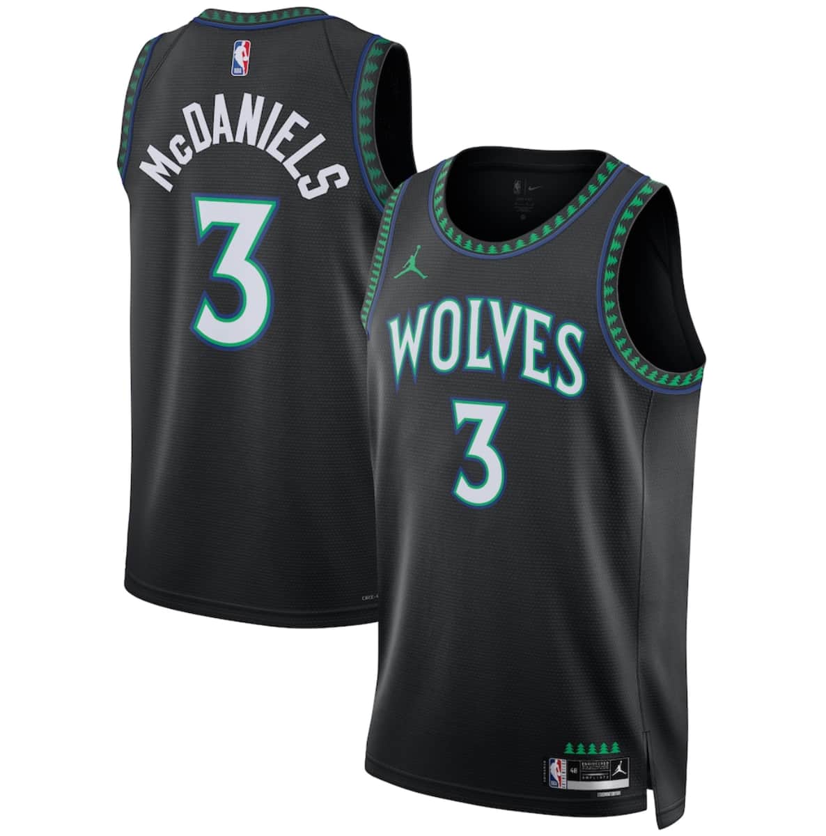 Minnesota Timberwolves #3 Jaden McDaniels Black 2026-27 Statement Swingman Edition Stitched Basketball Jersey Minnesota Timberwolves #3 Jaden McDaniels Black 2026-27 Statement Swingman Edition Stitched Basketball Jersey