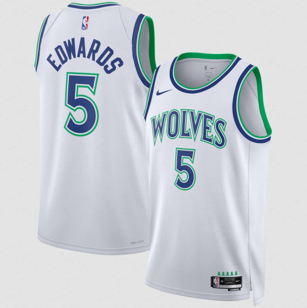 Minnesota Timberwolves #5 Anthony Edwards White 2026-27 Association Swingman Edition Stitched Basketball Jersey Minnesota Timberwolves #5 Anthony Edwards White 2026-27 Association Swingman Edition Stitched Basketball Jersey