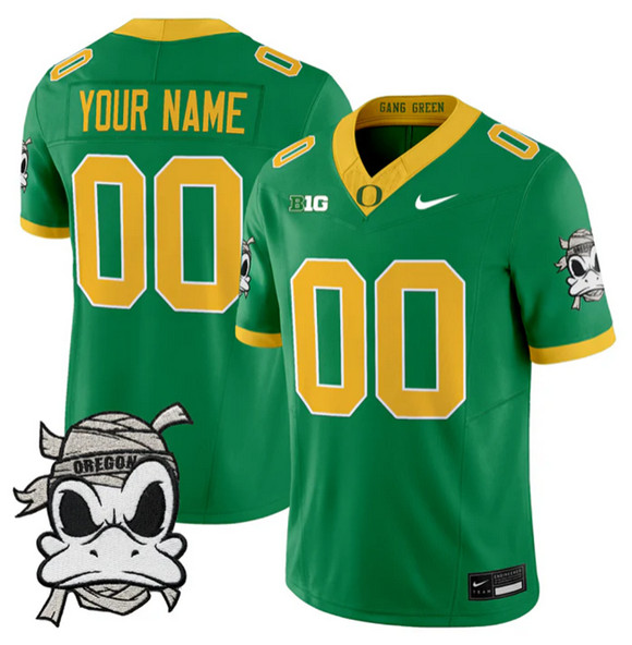 Oregon Ducks Active Player Custom Green 2025 F.U.S.E. Mummy Duck Vapor Limited V1 Stitched Football Jersey Oregon Ducks Active Player Custom Green 2025 F.U.S.E. Mummy Duck Vapor Limited V1 Stitched Football Jersey