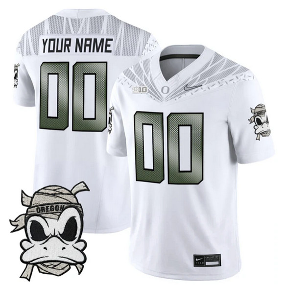 Oregon Ducks Active Player Custom White 2025 F.U.S.E. Mummy Duck Vapor Limited V1 Stitched Football Jerseys Oregon Ducks Active Player Custom White 2025 F.U.S.E. Mummy Duck Vapor Limited V1 Stitched Football Jerseys