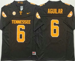 Tennessee Volunteers #6 Joey Aguilar Black FUSE College Football Jersey