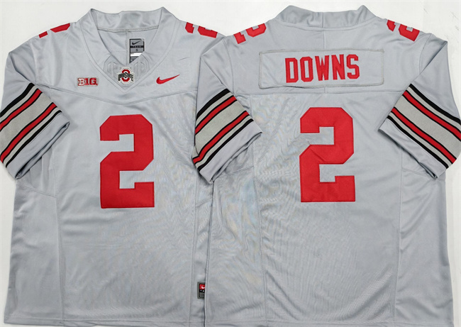 Ohio State Buckeyes #2 Caleb Downs Gray F.U.S.E. Limited Stitched Jersey