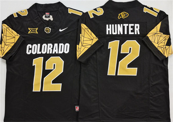 Colorado Buffaloes #12 Travis Hunter Black With XII Patch 2025 F.U.S.E. Stitched Football Jersey