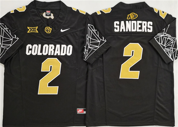 Colorado Buffaloes #2 Shadeur Sanders Black With XII Patch 2025 F.U.S.E. Stitched Football Jersey