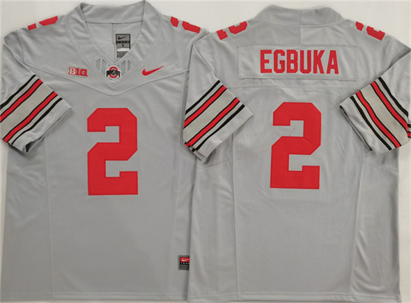 Ohio State Buckeyes #2 Emeka Egbuka Gray 2025 F.U.S.E. Limited Stitched Jersey
