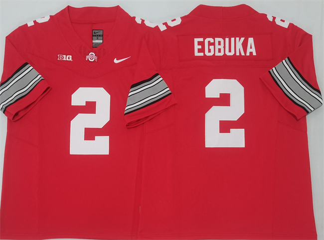 Ohio State Buckeyes #2 Emeka Egbuka Red 2025 F.U.S.E. Limited Stitched Jersey