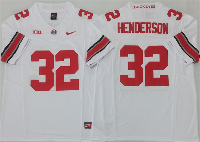 Ohio State Buckeyes #32 TreVeyon Henderson White 2025 F.U.S.E. Limited Stitched Jersey