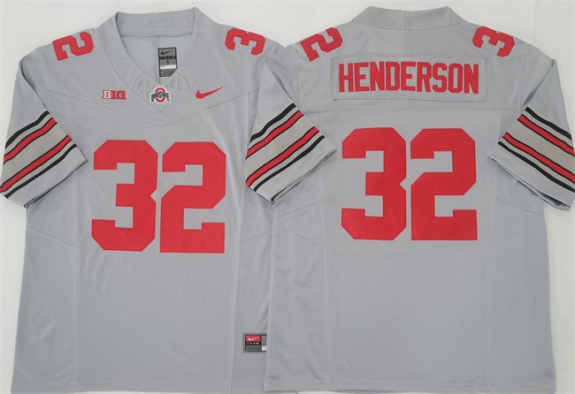 Ohio State Buckeyes #32 TreVeyon Henderson Gray 2025 F.U.S.E. Limited Stitched Jersey