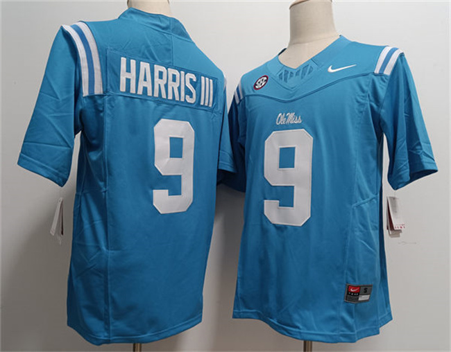 Ole Miss Rebels #9 Tres Harris III Powder Blue F.U.S.E. Stitched Football Jersey