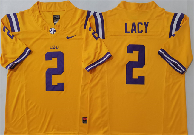 LSU Tigers #2 Kyren Lacy Yellow F.U.S.E. Stitched Jersey