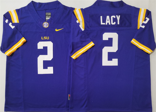 LSU Tigers #2 Kyren Lacy Purple F.U.S.E. Stitched Jersey