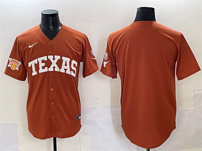 Texas Longhorns Blank Orange 2025 Softball National Champions & SEC Patch Stitched Jersey