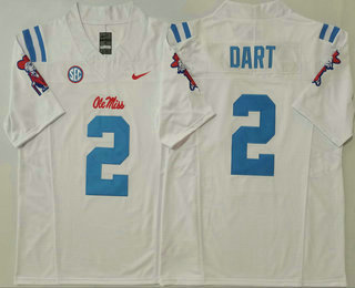 Ole Miss Rebels #2 Jaxson Dart White 2025 FUSE College Football Jersey