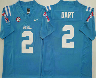 Ole Miss Rebels #2 Jaxson Dart Light Blue 2025 FUSE College Football Jersey