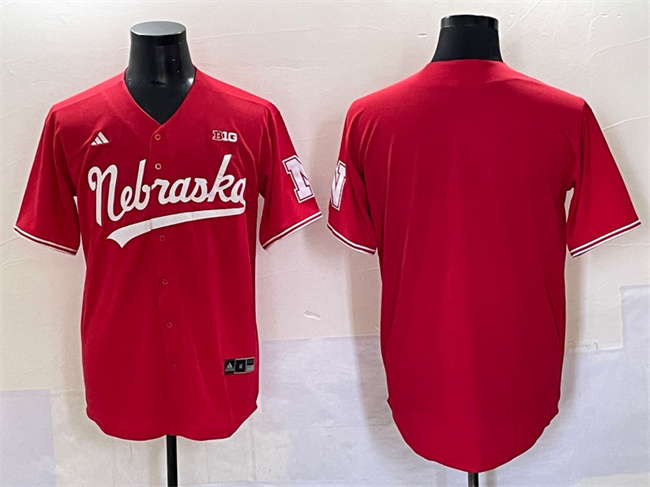 Nebraska Huskers Blank Red With Patch Stitched Jersey