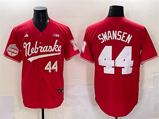 Nebraska Huskers #44 Gabe Swansen Red Back 2 Back Champions Patch Vapor Premier Limited Stitched Jersey
