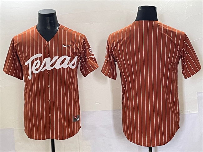 Texas Longhorns Blank Orange Pinstripe SEC Patch Stitched Jersey