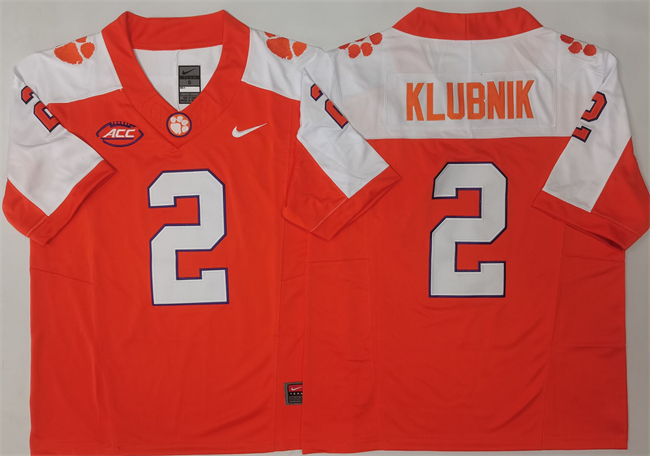 Clemson Tigers #2 Cade Klubnik Orange White F.U.S.E. Stitched Football Jersey