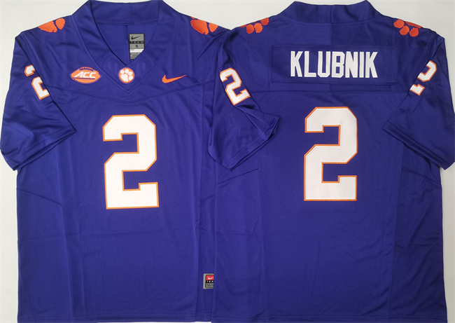 Clemson Tigers #2 Cade Klubnik Purple F.U.S.E. Stitched Football Jersey