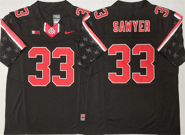 Ohio State Buckeyes #33 Jack Sawyer Black 2025 F.U.S.E. Limited Stitched Jersey Ohio State Buckeyes #33 Jack Sawyer Black 2025 F.U.S.E. Limited Stitched Jersey