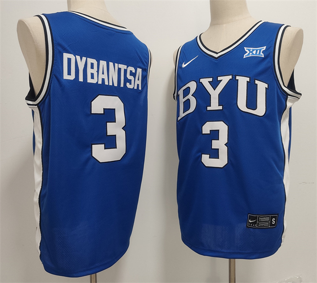 BYU Cougars #3 AJ Dybantsa Blue Stitched Basketball Jersey