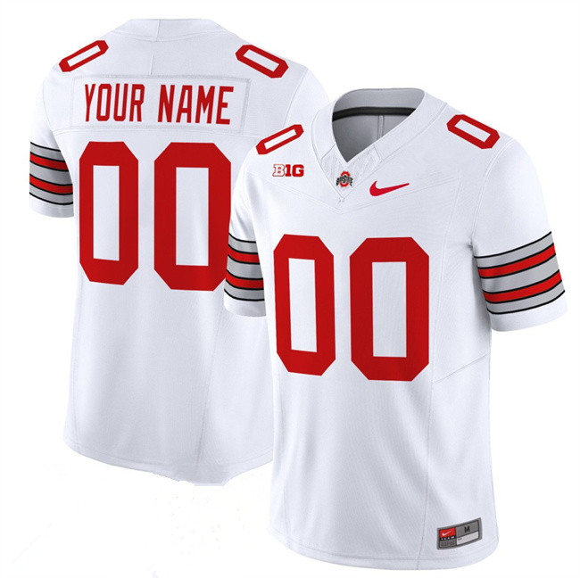 Ohio State Buckeyes Active Player Custom White F.U.S.E. Vapor Limited Stitched Football Jersey