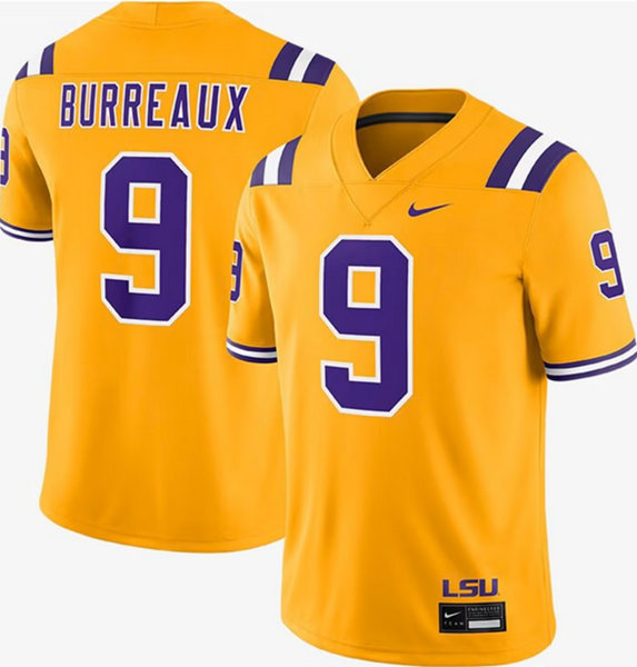 LSU Tigers #9 Joe Burrow Gold Limited Stitched Game Jersey